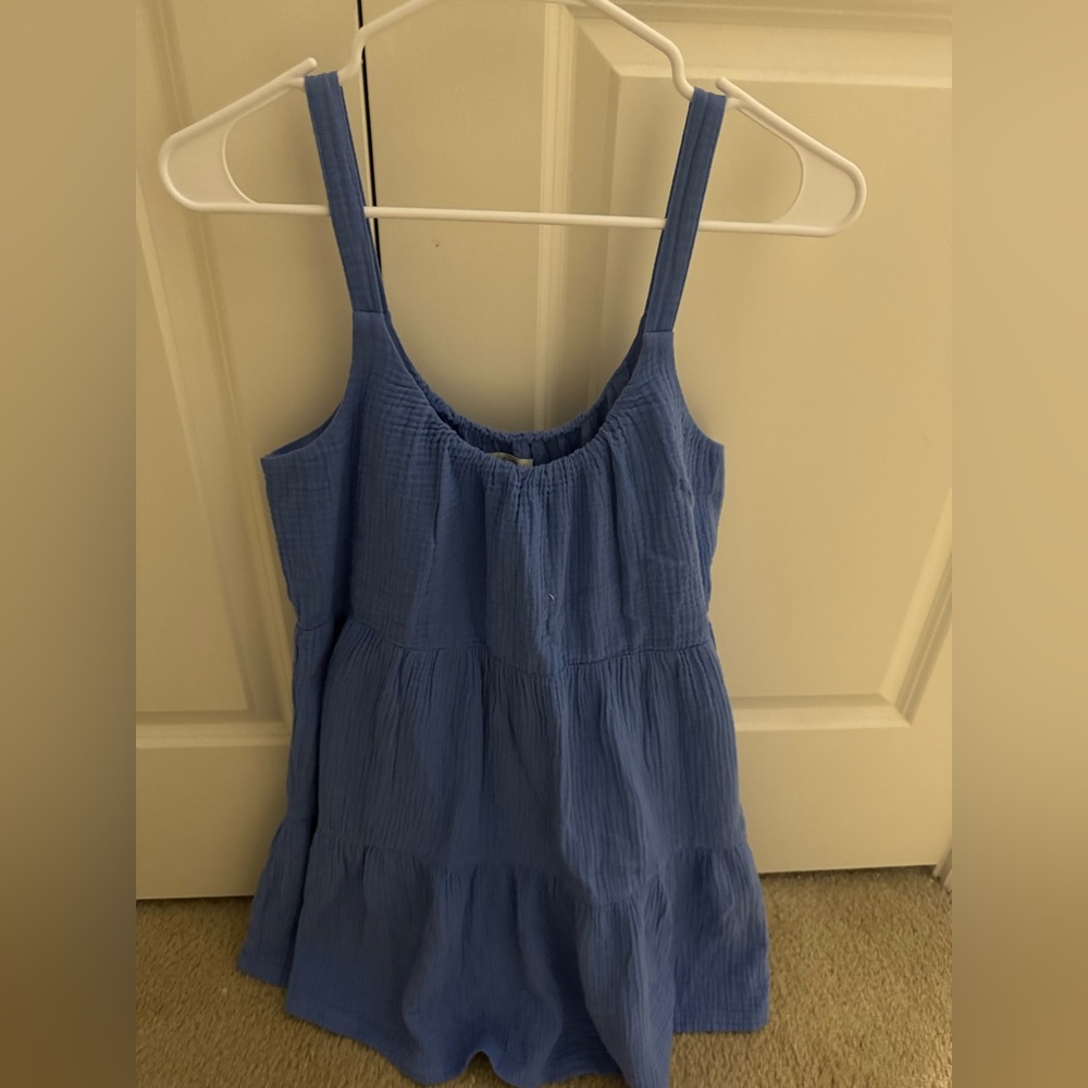 Z Supply Blue Gathered Dress
